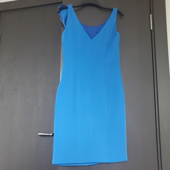 Blue/turquoise sleeveless short cocktail dress - Picture 4 of 4